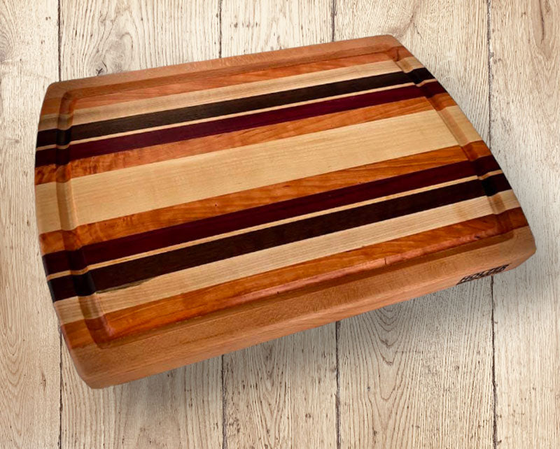Handcrafted Premium Cutting Board w/ Curved Ends - Large 12" x 18" - Made to Order