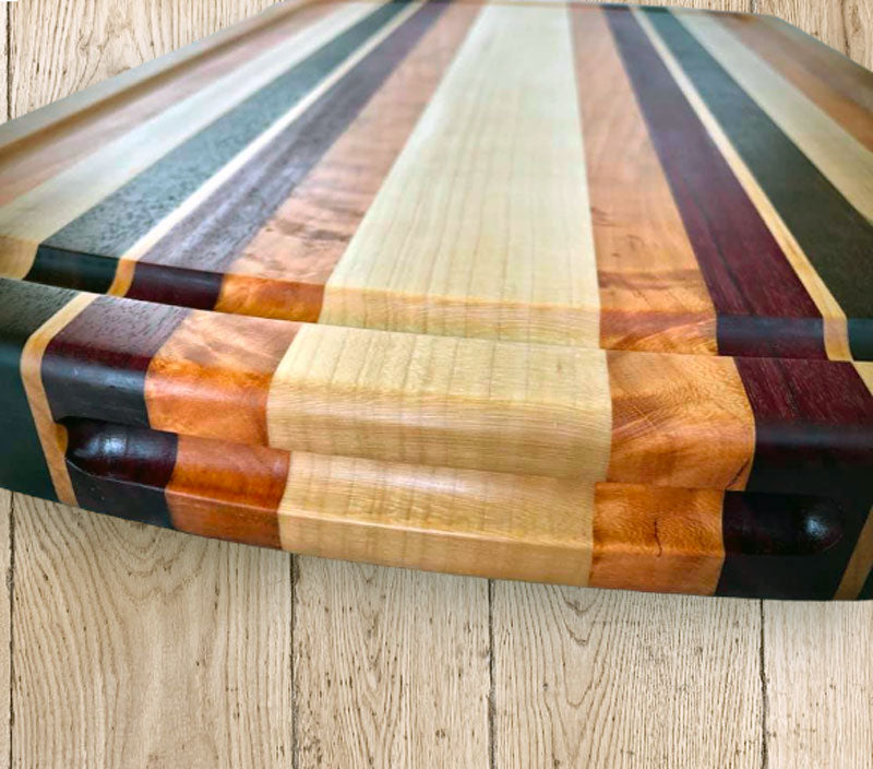Handcrafted Premium Cutting Board w/ Curved Ends - Large 12" x 18" - Made to Order