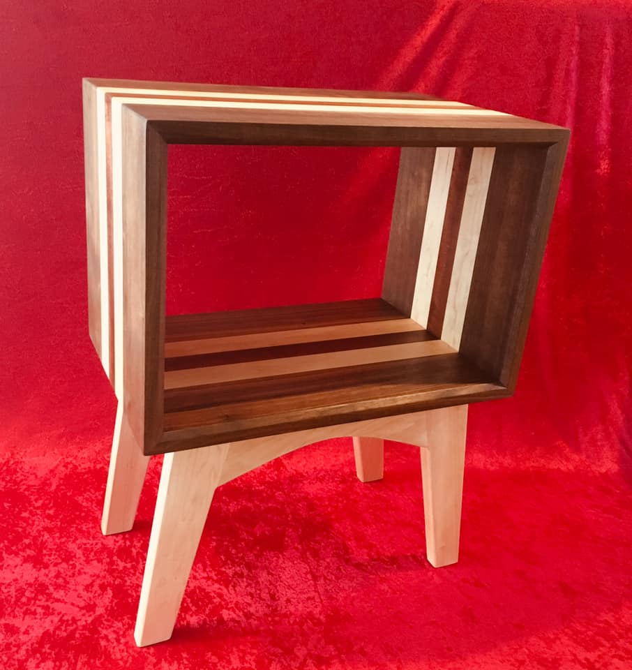 Handcrafted Modern Accent Tables - Walnut, Maple, Sapele - Set of 2