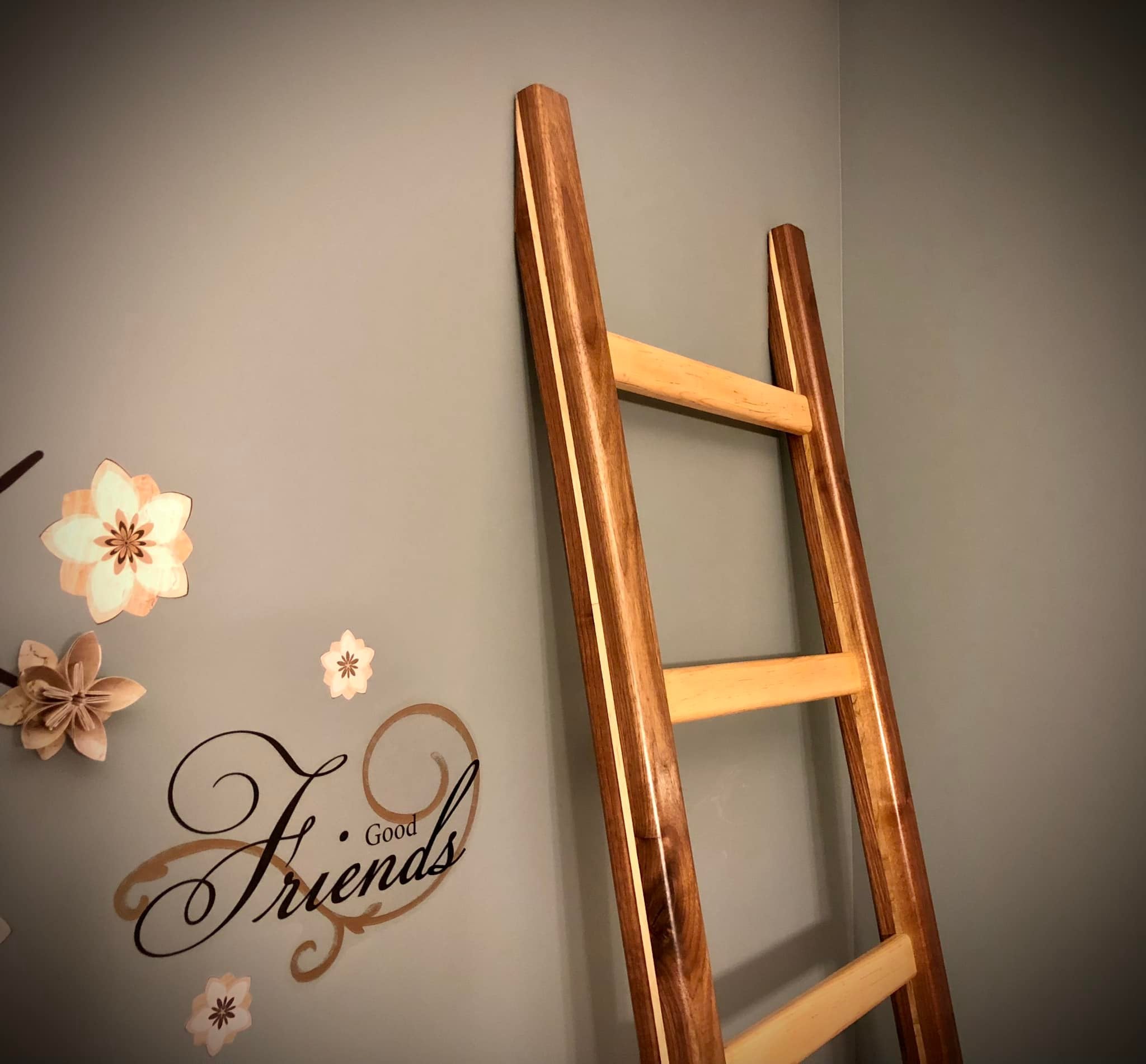 Walnut and Maple Blanket Ladder