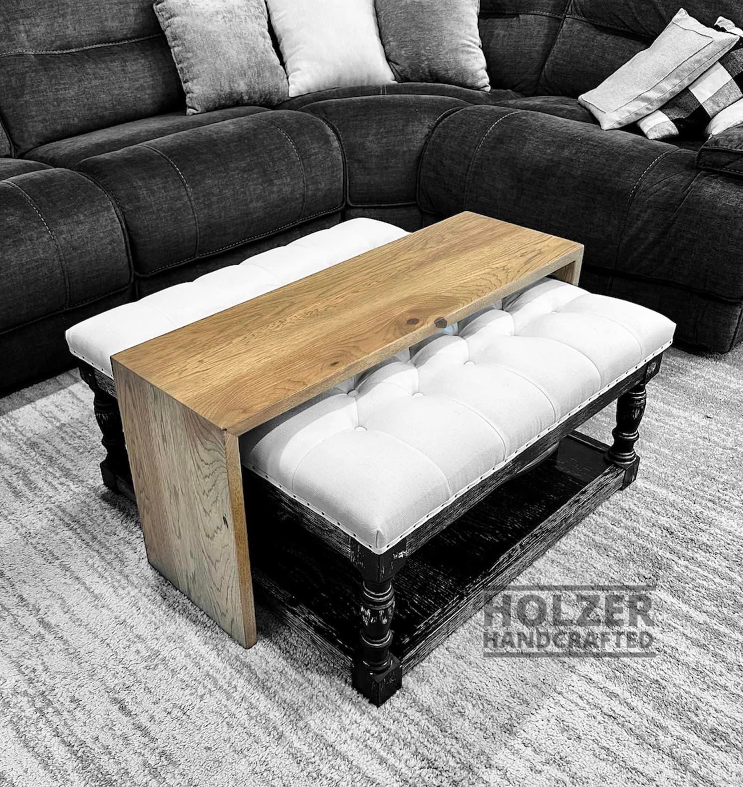 Hickory Slide-over Ottoman Coffee Table