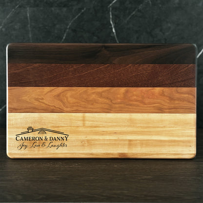 Personalized Housewarming Cutting Board, Reversible, Custom Engraved New Home Gift, 18x12