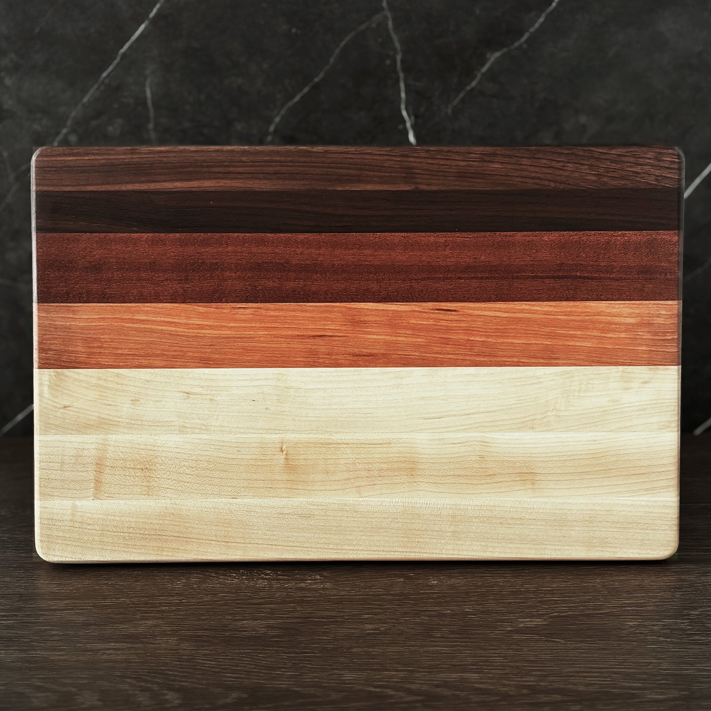 Hardwood Cutting Board, Reversible, 18x12x1.4 Heirloom Statement Board + 3.5oz Beeswax Board Butter