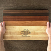 Personalized Retirement Cutting Board, Reversible, Custom Engraved Gift, 18x12