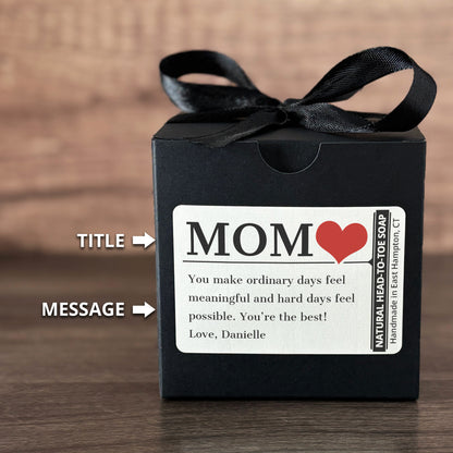 Personalized Bar Soap Gift Set - Custom Mom, Grandma Keepsake, Natural Head to Toe Soap