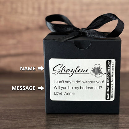 Personalized Bar Soap Gift Set - Custom Bridesmaid, Maid of Honor Proposal, Natural Head to Toe Soap