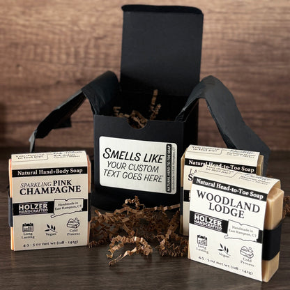 Personalized Bar Soap Gift Set - Custom Smells Like Keepsake, Natural Head to Toe Soap