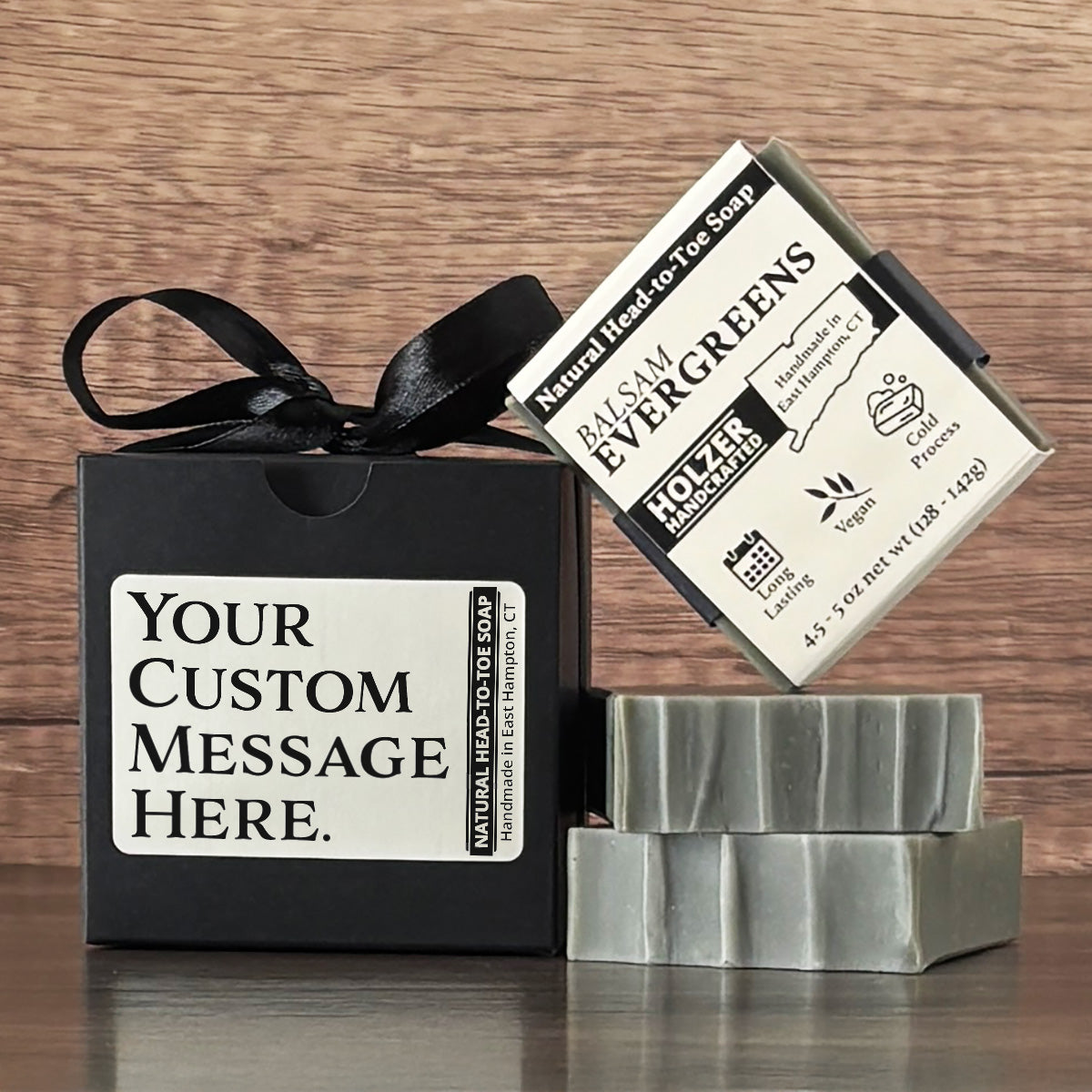 Personalized Bar Soap Gift Set - Your Custom Text Keepsake, Natural Head to Toe Soap