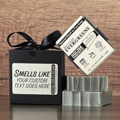 Personalized Bar Soap Gift Set - Custom Smells Like Keepsake, Natural Head to Toe Soap