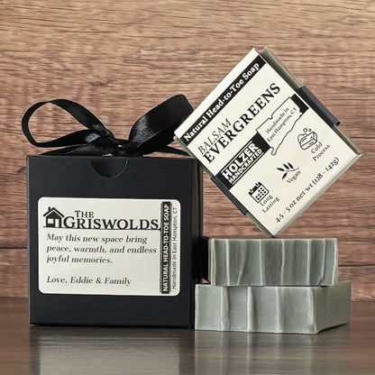 Personalized Bar Soap Gift Set - Custom Housewarming Keepsake, Natural Head to Toe Soap