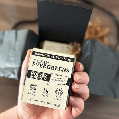 Balsam Evergreens - Natural Head to Toe Soap - 4.5oz to 5oz Bar - Balsam + Bayberry + Fraser Fir
