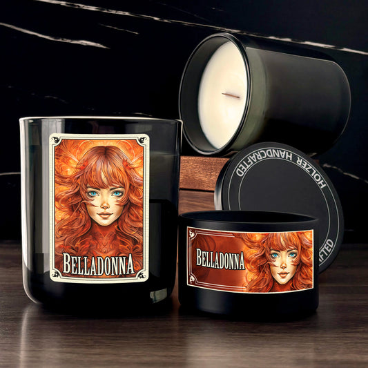 BELLADONNA - Apple + Clove + Honey Scented Wood Wick Candle - Cinematic Legends