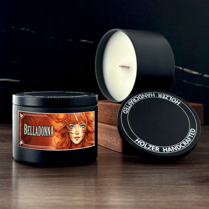 BELLADONNA - Apple + Clove + Honey Scented Wood Wick Candle - Cinematic Legends