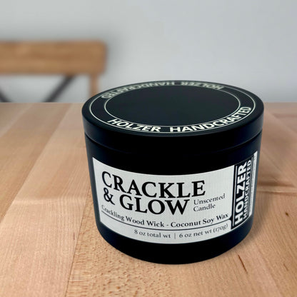 Crackle & Glow Unscented Crackling Wood Wick Candle