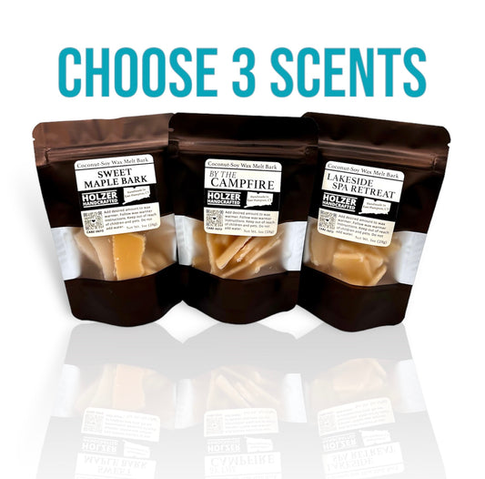 3-Pack Scented Wax Melt Bark, 3 oz Bundle, Choose Your Scents