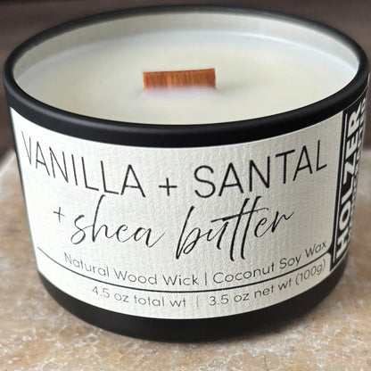 Set of 3 Mini Wood Wick Candles in our 3 Best Selling Scents, Cute Travel Size Tins