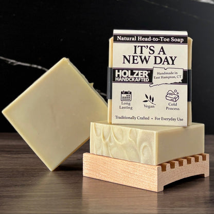 It's A New Day - Natural Head to Toe Soap - 4.5oz Bar - Lemon + Lilac Leaves + Juniper