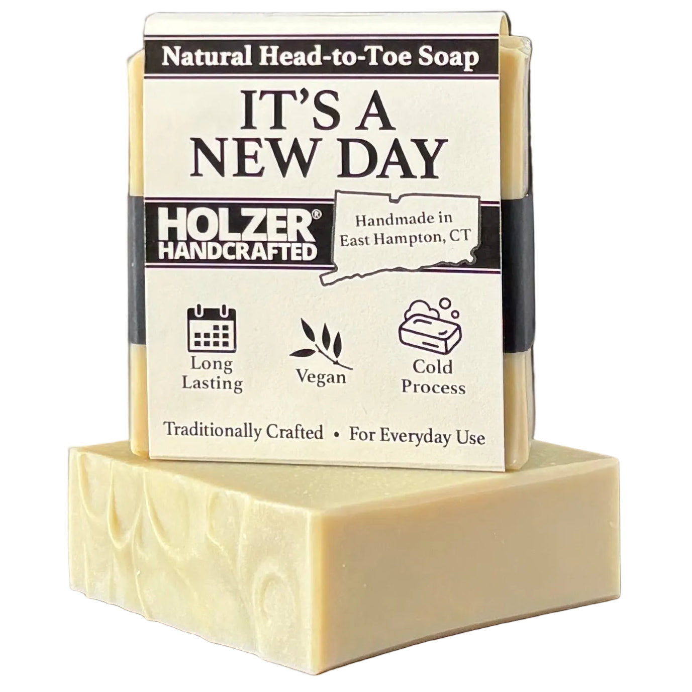 It's A New Day - Natural Head to Toe Soap - 4.5oz Bar - Lemon + Lilac Leaves + Juniper