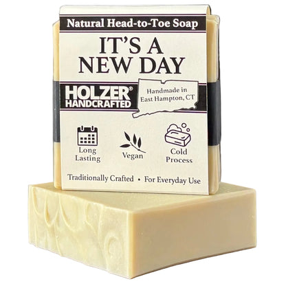 It's A New Day - Natural Head to Toe Soap - 4.5oz Bar - Lemon + Lilac Leaves + Juniper