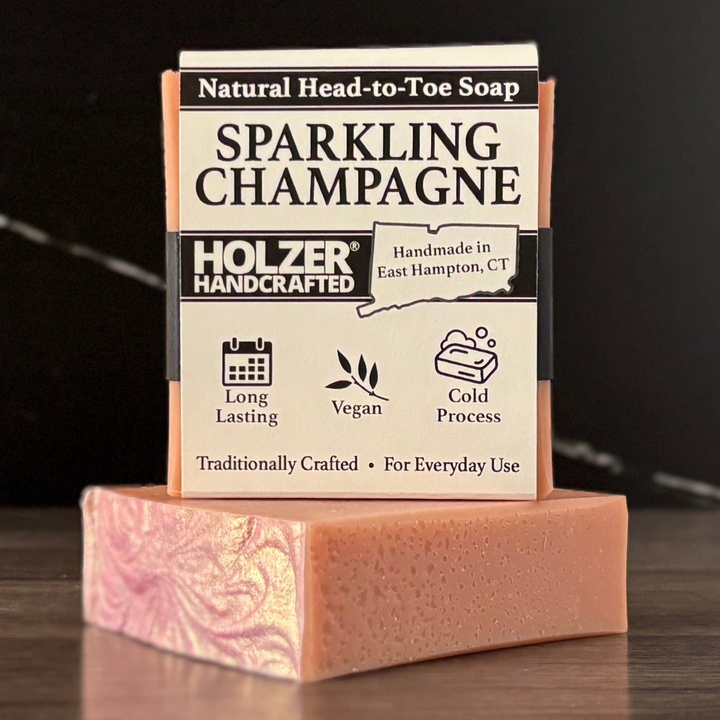 Sparkling Champagne - Natural Head to Toe Soap - 4.5oz Bar - Prosecco + Raspberries