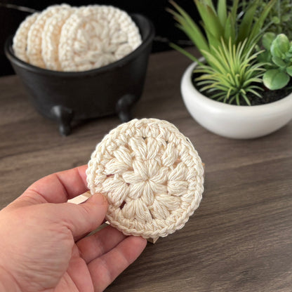 100% Cotton Crocheted Face Cleansing Pad - Reusable and Eco-Friendly