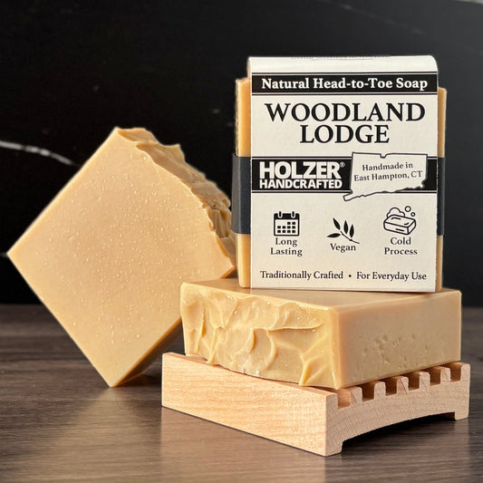 Woodland Lodge - Natural Head to Toe Soap - 4.5oz Bar - Brandy + Leather + Oak