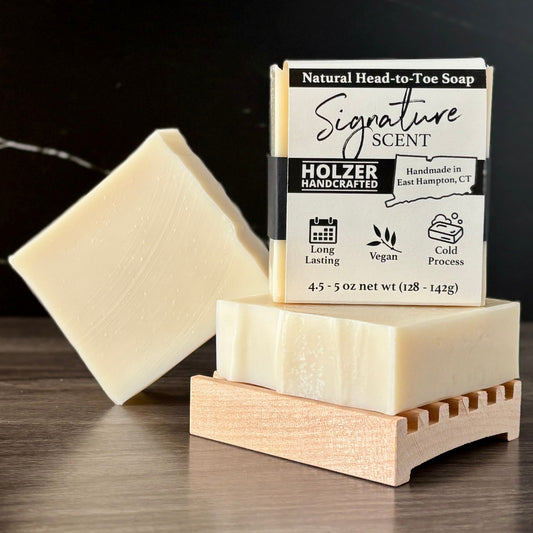Signature Scent - Natural Head to Toe Soap - 4.5oz Bar - Amber + Sea Breeze + Vetiver
