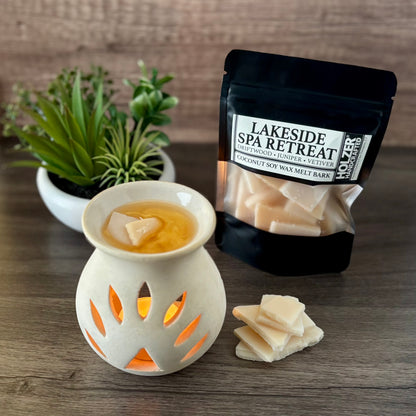 Lakeside Spa Retreat - Driftwood + Juniper + Vetiver Scented Wax Melt Bark in Resealable Pouch