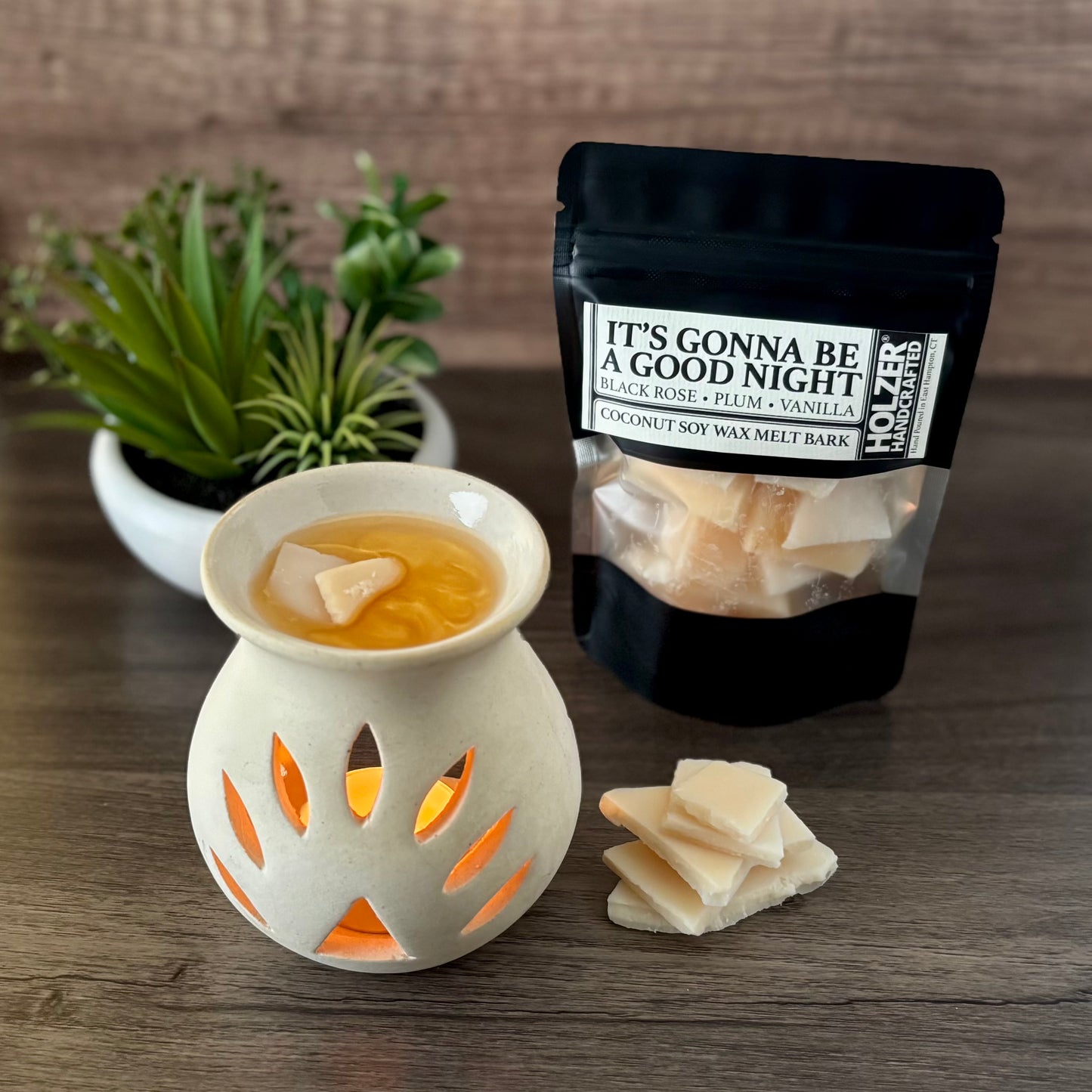 It's Gonna Be a Good Night - Black Rose + Plum + Vanilla Scented Wax Melt Bark in Resealable Pouch