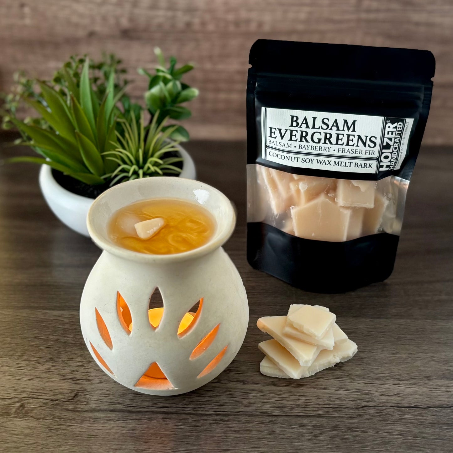 Balsam Evergreens - Balsam + Bayberry + Fraser Fir Scented Wax Melt Bark in Resealable Pouch