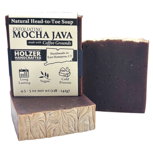 Mocha Java - Natural Exfoliating Head to Toe Soap - 4.5oz to 5oz Bar