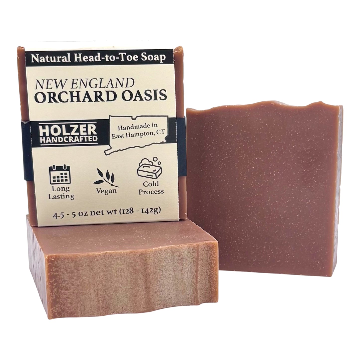 New England Orchard Oasis - Natural Head to Toe Soap - 4.5oz to 5oz Bar - Apple + Clove + Honey