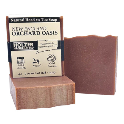 New England Orchard Oasis - Natural Head to Toe Soap - 4.5oz to 5oz Bar - Apple + Clove + Honey
