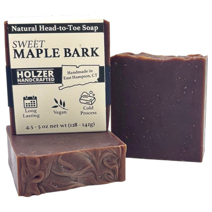 Sweet Maple Bark - Natural Head to Toe Soap Bar - Maple Chai + Vanilla Cream