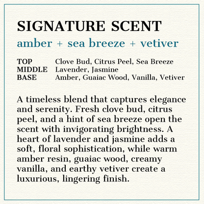 Signature Scent - Natural Head to Toe Soap - 4.5oz to 5oz Bar - Amber + Sea Breeze + Vetiver