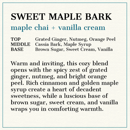 Sweet Maple Bark - Natural Head to Toe Soap Bar - Maple Chai + Vanilla Cream