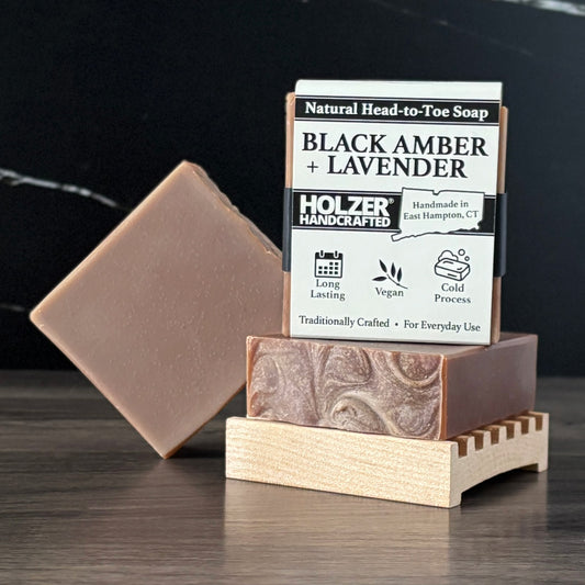 Black Amber + Lavender - Natural Head to Toe Soap - 4.5oz Bar