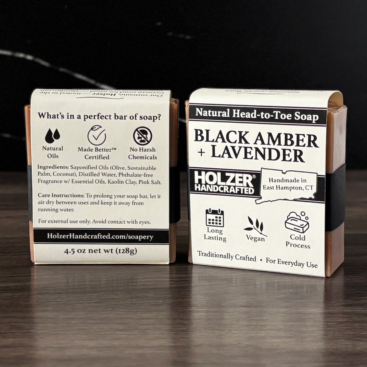 Black Amber + Lavender - Natural Head to Toe Soap - 4.5oz Bar