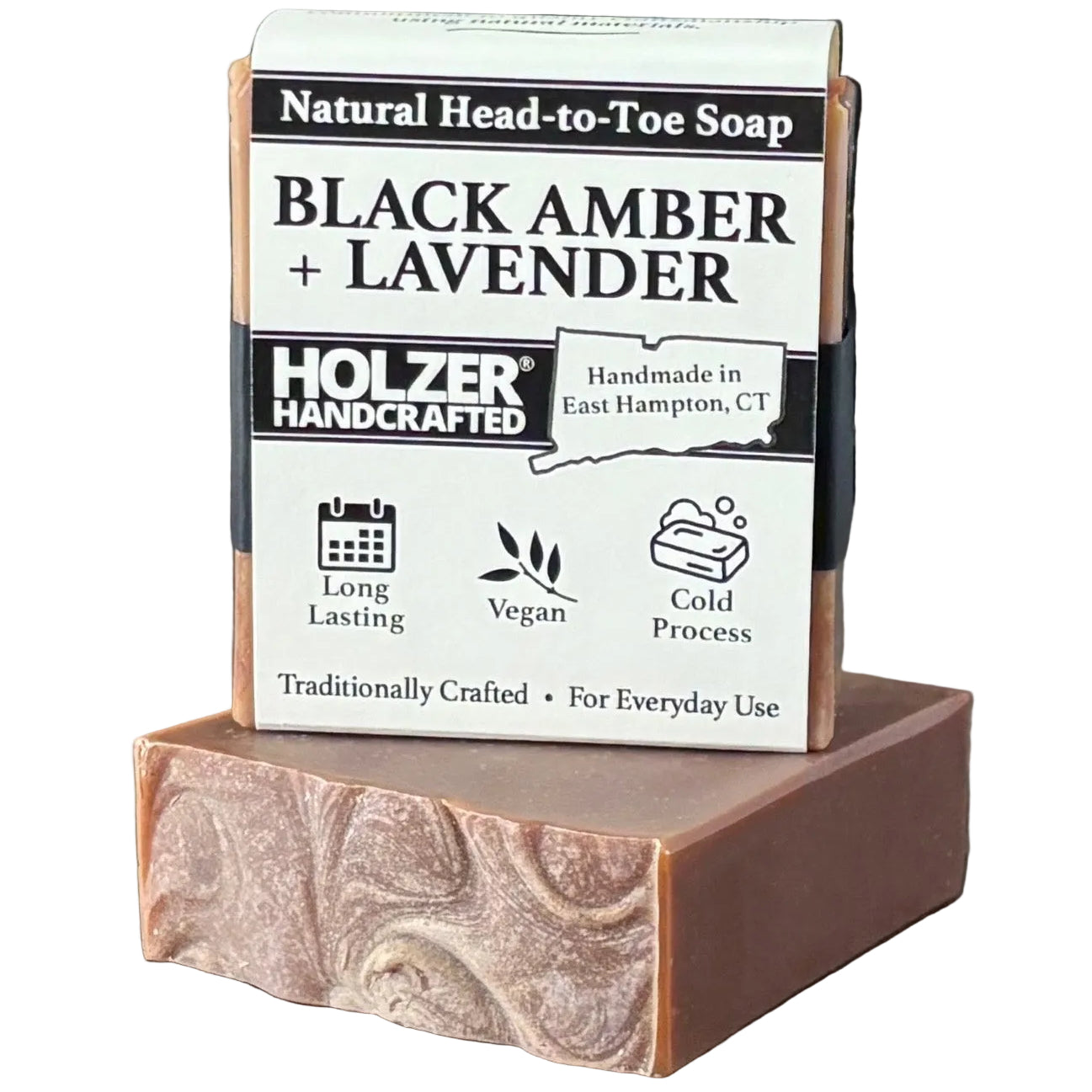 Black Amber + Lavender - Natural Head to Toe Soap - 4.5oz Bar