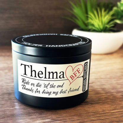 Personalized Wood Wick Candle - Custom Best Friend Keepsake, Coconut Soy Wax, 6oz