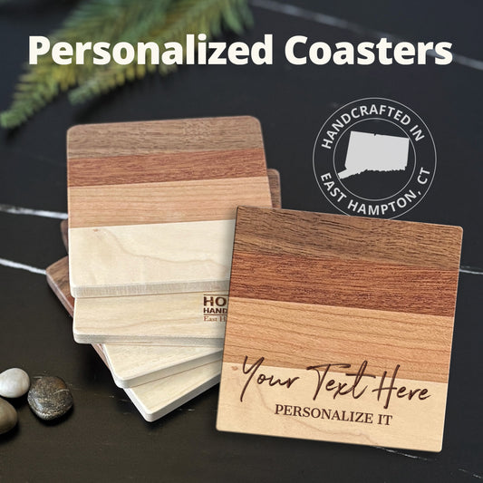 Premium Hardwood Coasters, Choose a Set + Personalize It