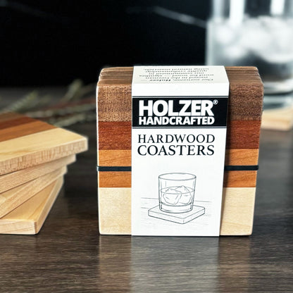 Personalized Hardwood Coasters, Natural Woods, Set of 4