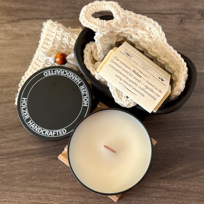 Relaxing in Belltown - Cocoa Butter + Cashmere Scented Wood Wick Candle, 8oz Tin