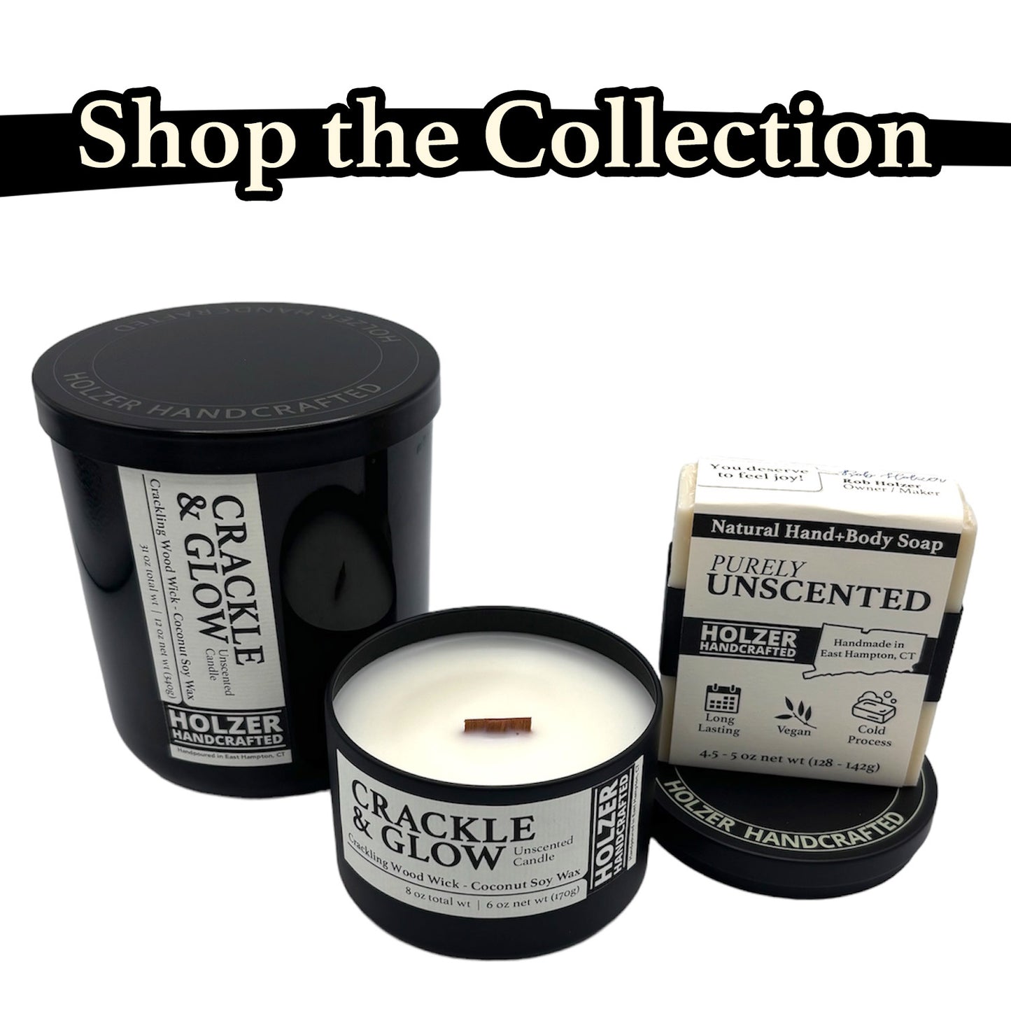 Crackle & Glow Unscented Crackling Wood Wick Candle