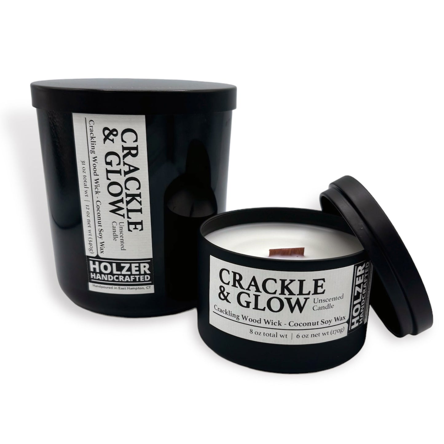 Crackle & Glow Unscented Crackling Wood Wick Candle