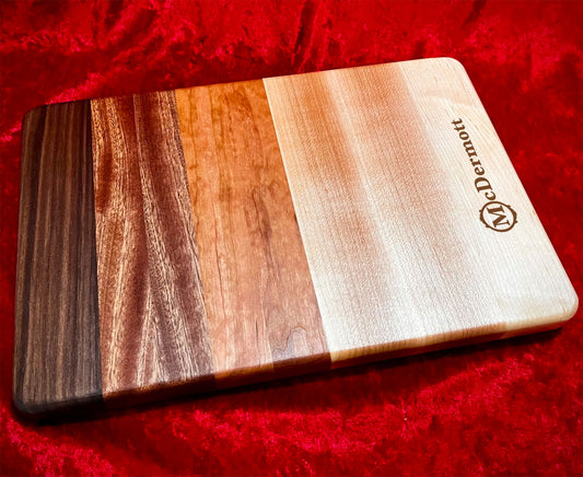 Personalized Premium Hardwood Cutting Board, Signature Series Desert Sunset, Small 8" x 12"