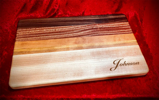 Personalized Premium Hardwood Cutting Board, Signature Series Desert Sunset, Medium 10" x 16"