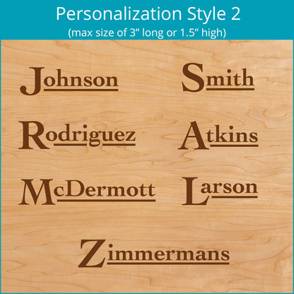 Personalized Premium Hardwood Cutting Board, Signature Series Desert Sunset, Medium 10" x 16"