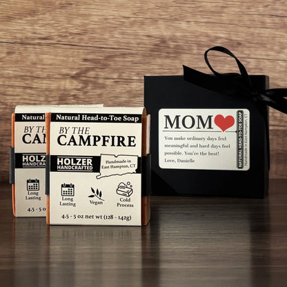 Personalized Bar Soap Gift Set - Custom Mom, Grandma Keepsake, Natural Head to Toe Soap