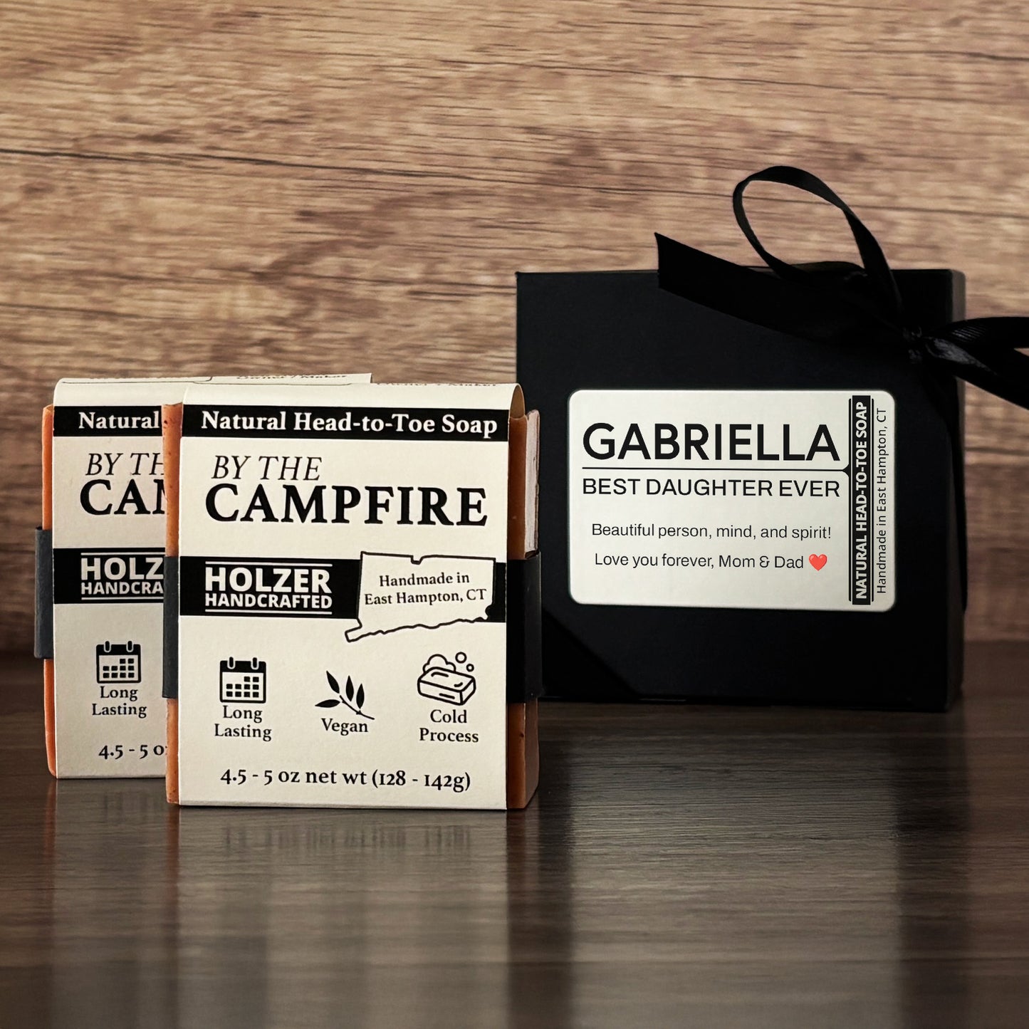 Personalized Bar Soap Gift Set - Custom Best Daughter Ever Keepsake, Natural Head to Toe Soap